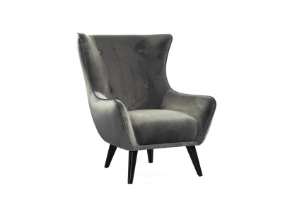 Armchair Wingback Chair Fabric Living Room Polyester Design Gray Modern Seat